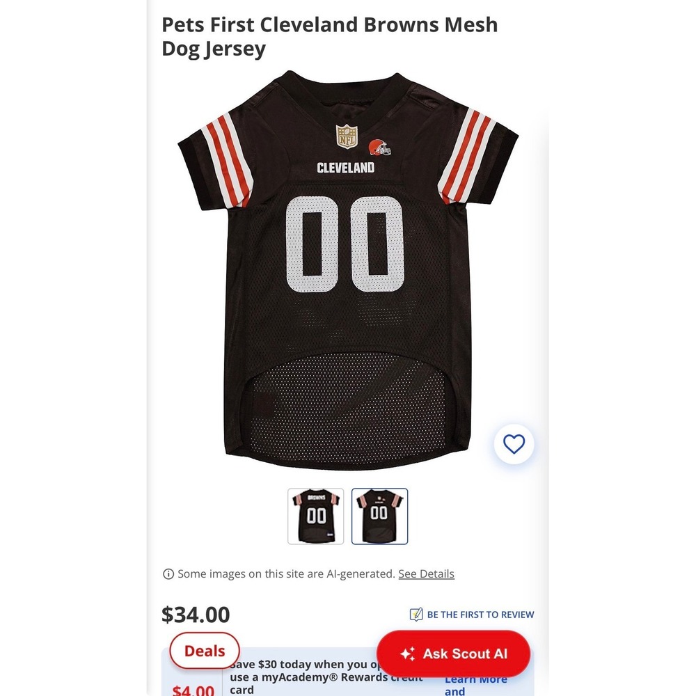 Cleveland browns dog jersey size X large brown